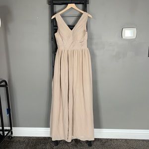 Taupe Long Dress Corset Back